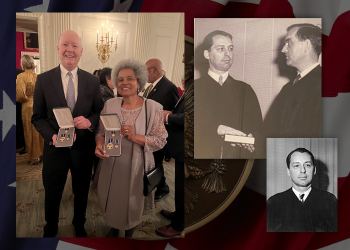 Delaware Supreme Court Chief Justice Seitz Attends White House Ceremony to accept Presidential Citizens Medal on behalf of his father, Chancellor Seitz